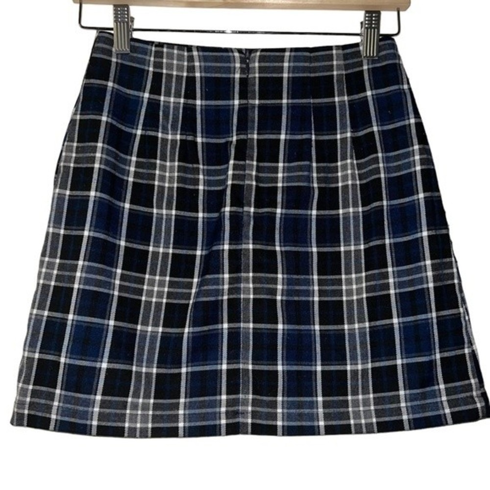 John Galt blue & black Cara school girl mini skirt Brandy Melville